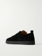 Christian Louboutin - Louis Junior Spikes Cap-Toe Suede Sneakers - Black