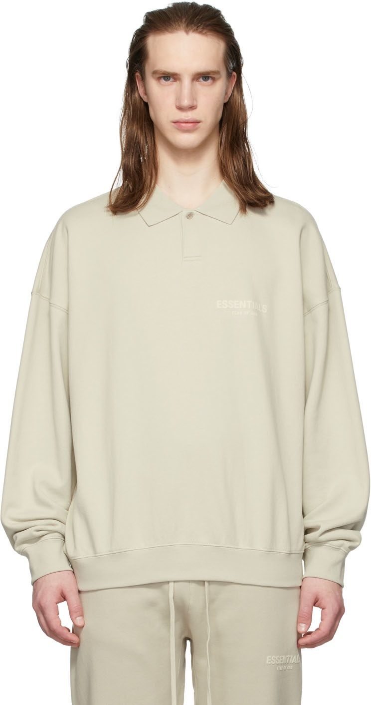 Photo: Fear of God ESSENTIALS Beige Long Sleeve Polo