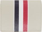 Thom Browne Off-White Pebble Grain RWB Stripe Double Card Holder