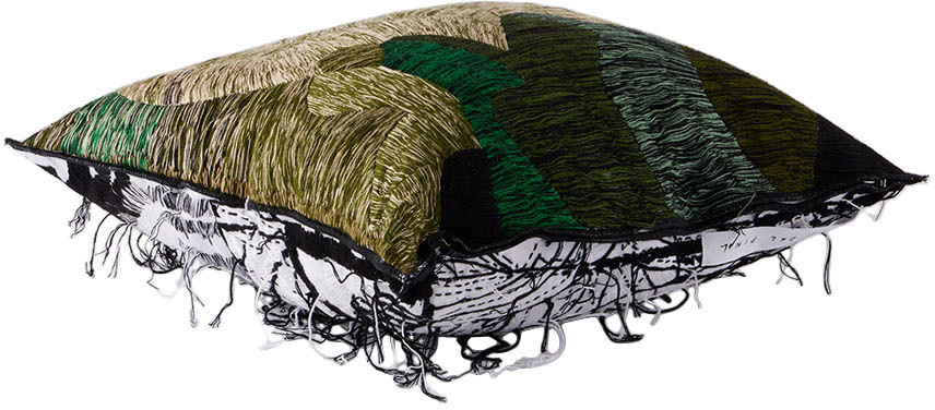 Luna Del Pinal Khaki & White Field Topographic Cushion Cover