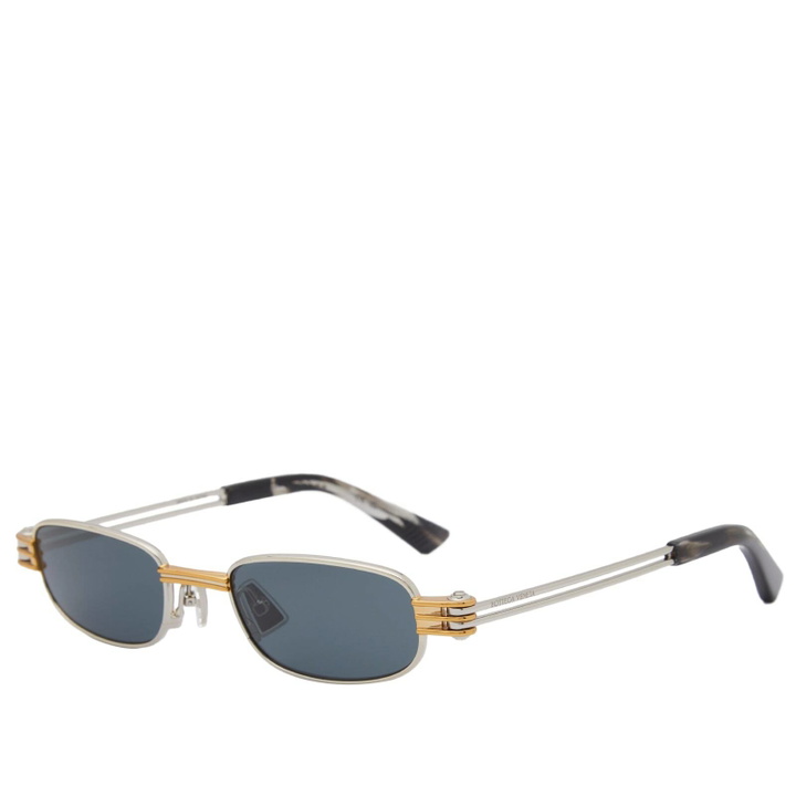 Photo: Bottega Veneta Eyewear Bottega Veneta BV1381S Sunglasses in Silver/Blue 