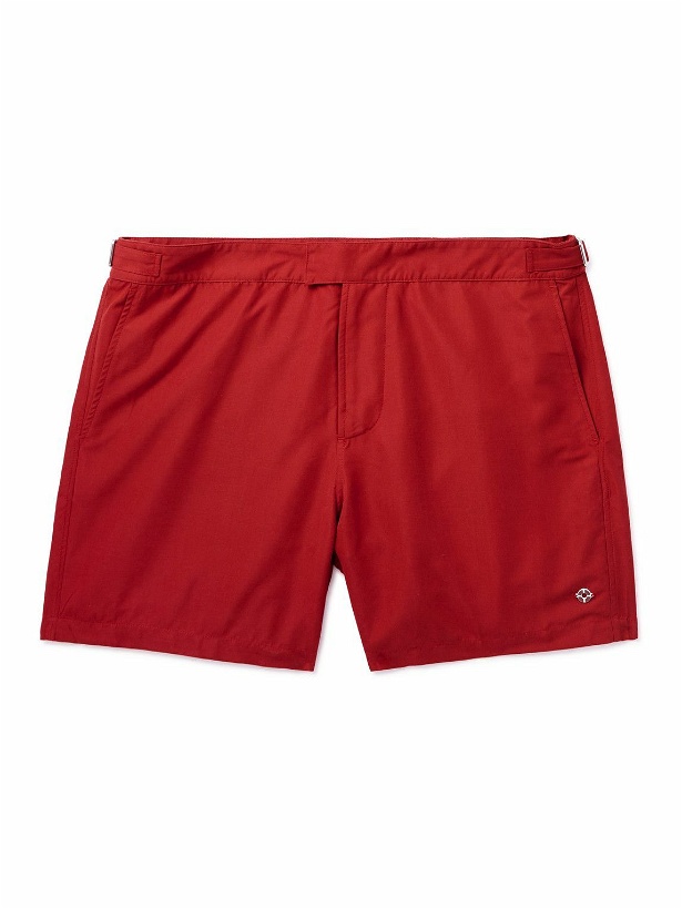 Photo: Loro Piana - Schooner Straight-Leg Mid-Length Swim Shorts - Red