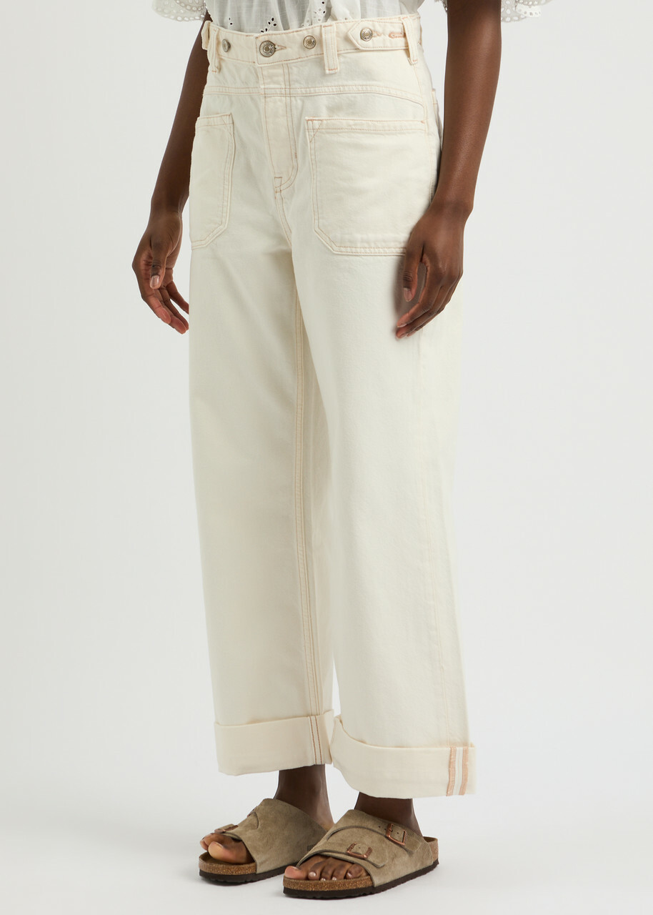 Free People Palmer Wide-leg Jeans Cream 25 (W25 / UK6 / XS)