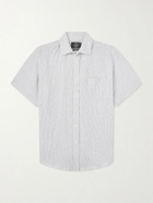 Portuguese Flannel - Aaron Striped Cotton and Linen-Blend Shirt - White