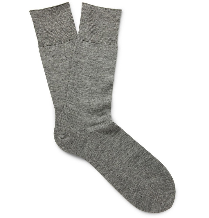 Photo: Falke - Mélange Merino Wool-Blend Socks - Gray