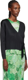 PLEATS PLEASE ISSEY MIYAKE Black Facade Cardigan