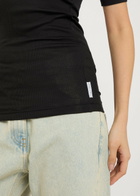 Calvin Klein Aubriella Ribbed Stretch-cotton T-shirt Black