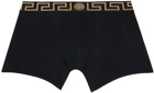 Versace Underwear Two-Pack Black & White Greca Border Boxers