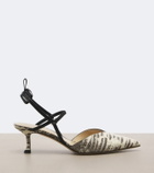 Fendi Colibrì snake-effect leather slingback pumps