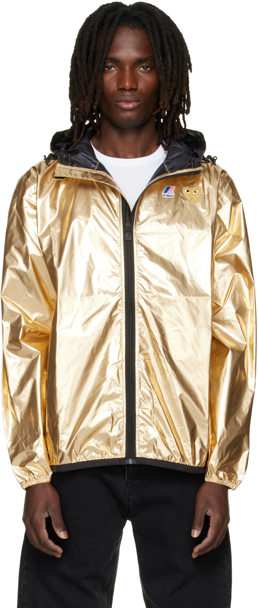 COMME des GARÇONS PLAY Gold K-Way Edition Emblem Full Zip Jacket