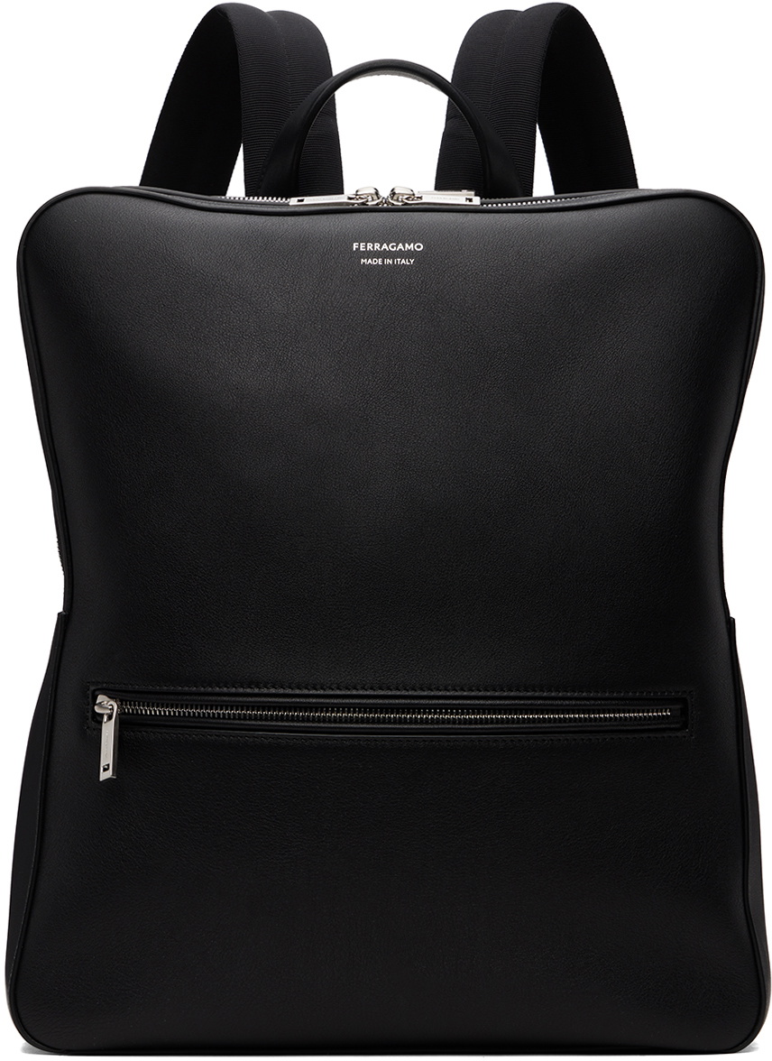 Ferragamo Black Gancini Buckle Backpack Salvatore Ferragamo