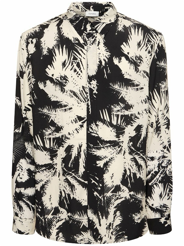 Photo: LANEUS Palm Print Viscose Shirt