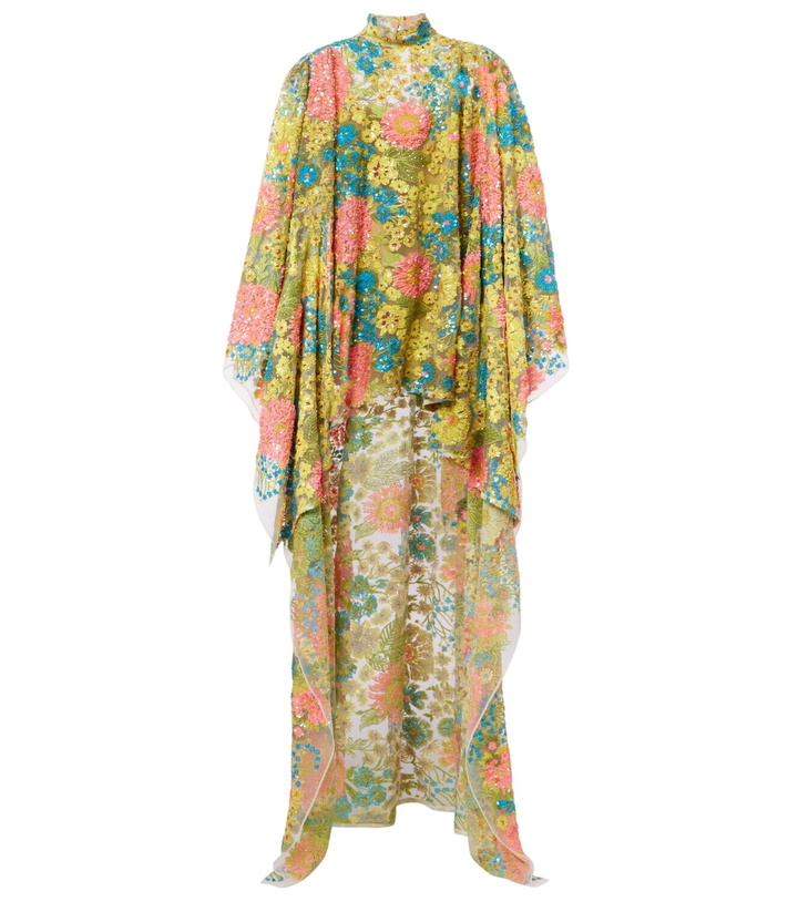 Photo: Taller Marmo Graham floral sequined asymmetric kaftan