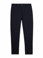 Sunspel - Straight-Leg Wool-Blend Seersucker Trousers - Blue