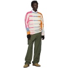 The Elder Statesman Off-White and Pink Cashmere Ladder-Dye Sweater