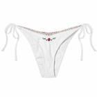 Frankies Bikinis Women's Connor Floral Embroidered Tie Bikini Bottom in White