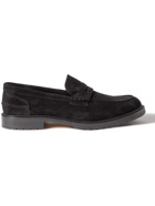 VINNY'S - Grand Townee Suede Penny Loafers - Black - EU 40