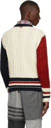 Thom Browne Wool RWB Stripe Cable Sweater