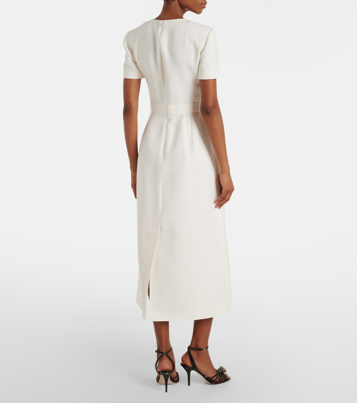 Valentino Crepe Couture floral-appliqué midi dress