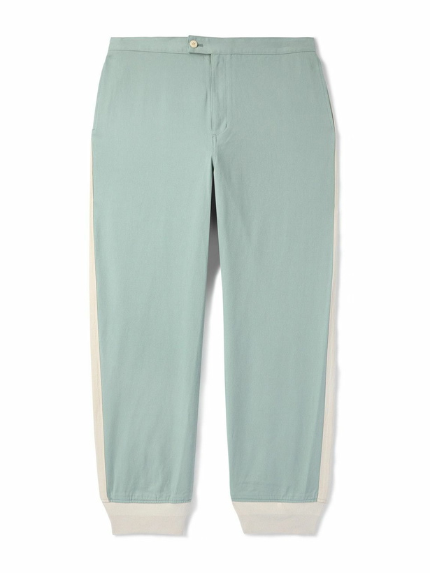 Photo: Visvim - Bertone Tapered Grosgrain-Striped Cotton-Twill Trousers - Green