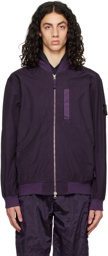 Stone Island Purple Garment-Dyed Bomber Jacket