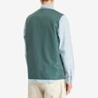 Taion Men's Military Reversible V-Neck Vest in Dark Sage Green