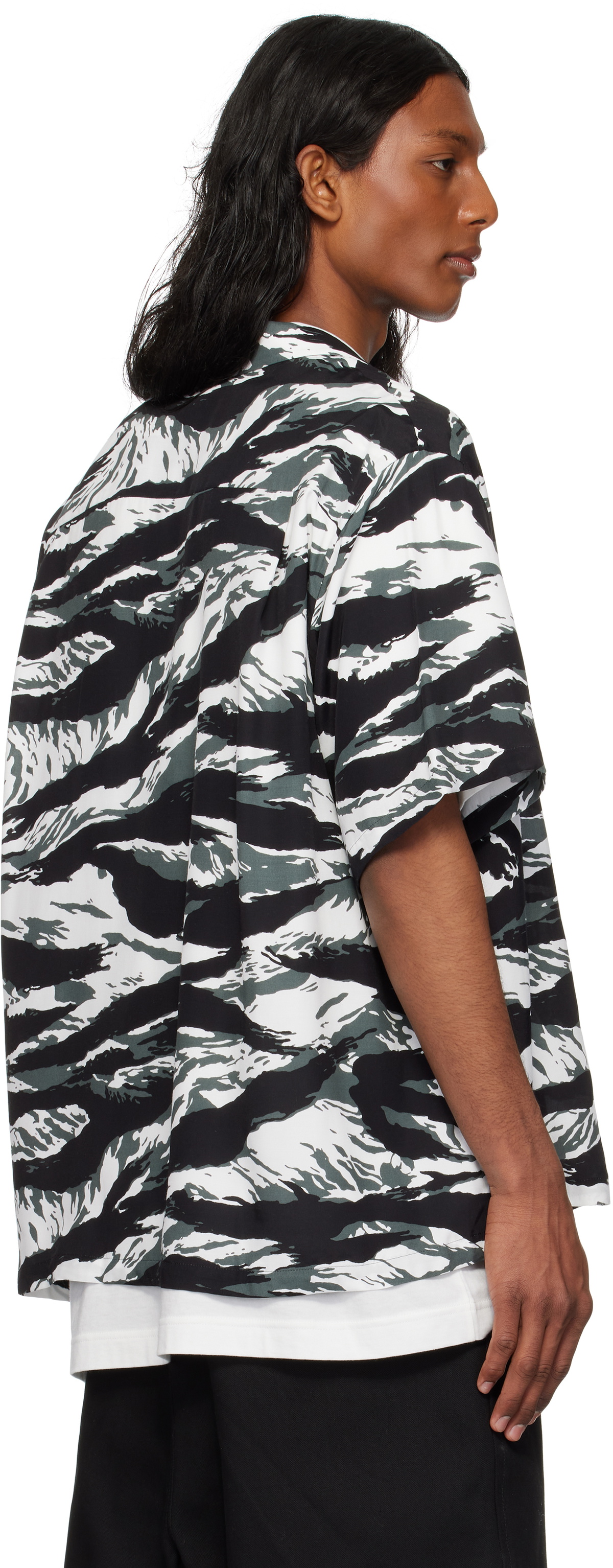 TAKAHIROMIYASHITA TheSoloist. Black & White Tiger Camouflage T-shirt