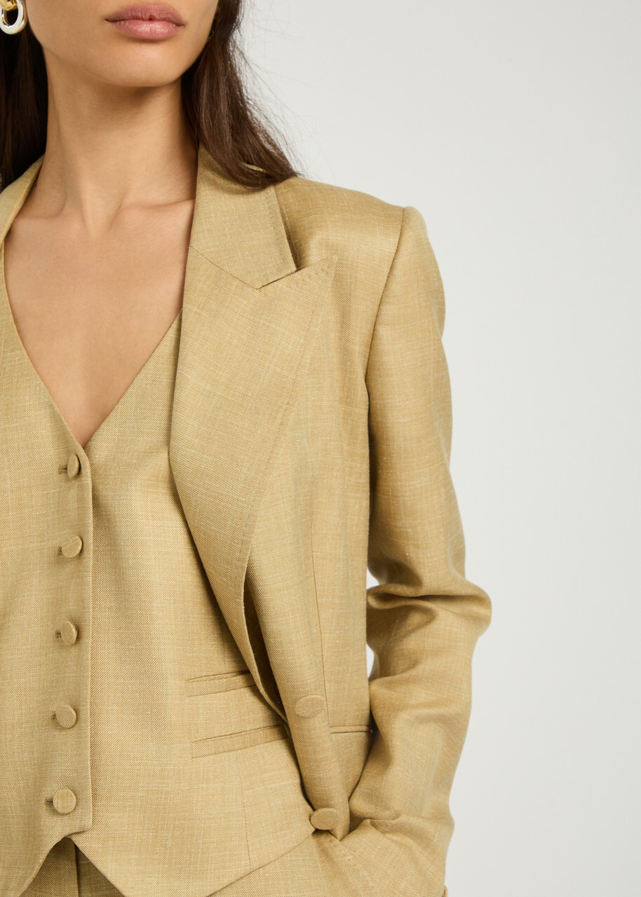 Gabriela Hearst Coleridge Wool and Silk-blend Vest Beige