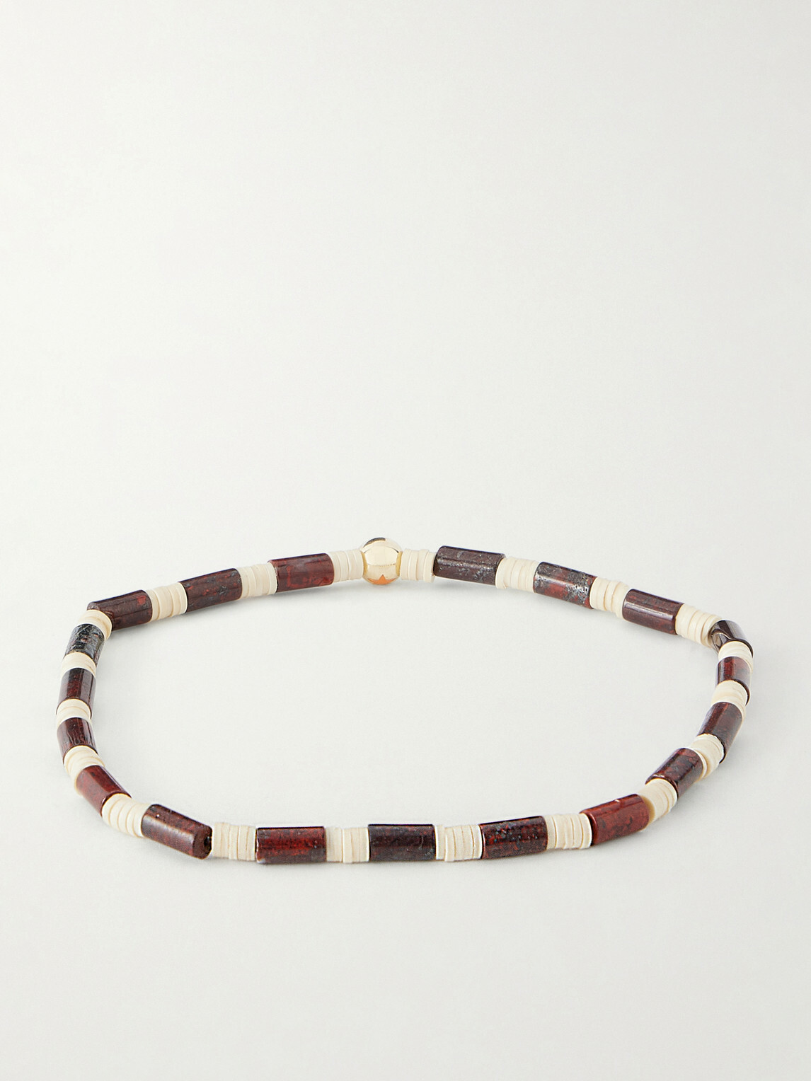 Luis Morais - 14-Karat Gold, Jasper and Vinyl Beaded Bracelet