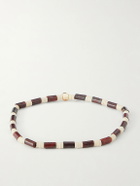 Luis Morais - 14-Karat Gold, Jasper and Vinyl Beaded Bracelet
