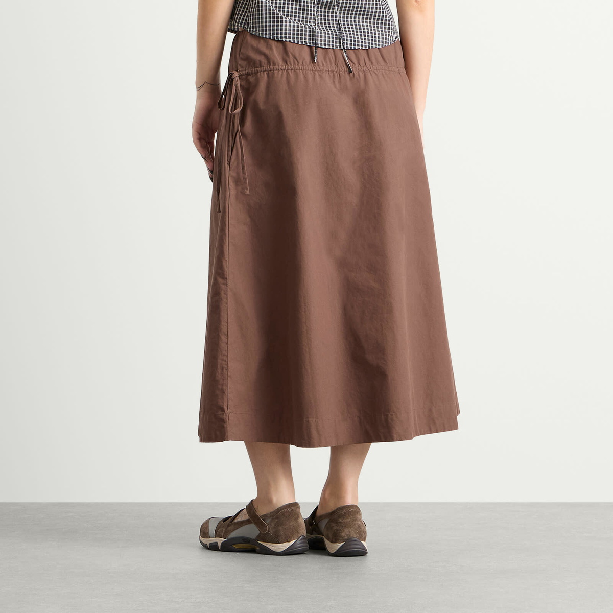 Damson Madder Women's Caspia Volume Midi Skirt in Choc