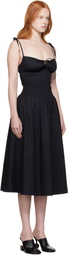 GUIZIO Black Lura Midi Dress