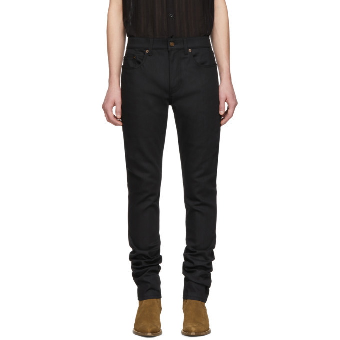 Photo: Saint Laurent Black Raw Skinny Jeans