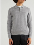 Ralph Lauren Purple label - Checked Cashmere Polo Shirt - Gray