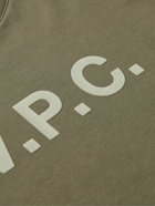 A.P.C. - Logo-Flocked Cotton-Jersey Sweatshirt - Green