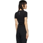 Champion Reverse Weave Black Logo Tight Crop T-Shirt