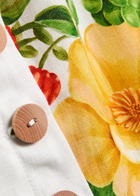 Farm Rio Picnic Flowers Printed Linen Midi Skirt White
