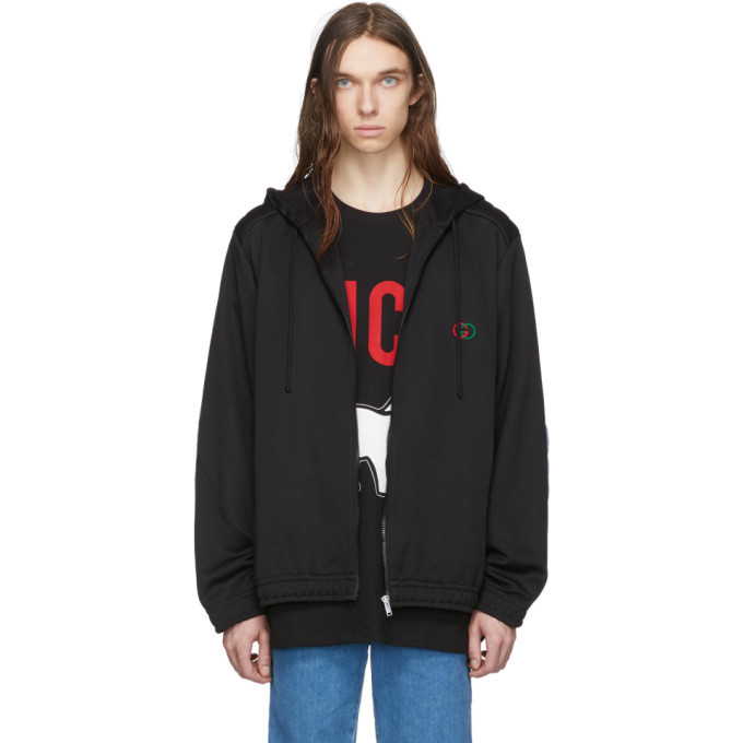 Photo: Gucci Black Logo Oversized Zip Hoodie