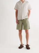 De Bonne Facture - Camp-Collar Organic Cotton-Crepe Shirt - Neutrals