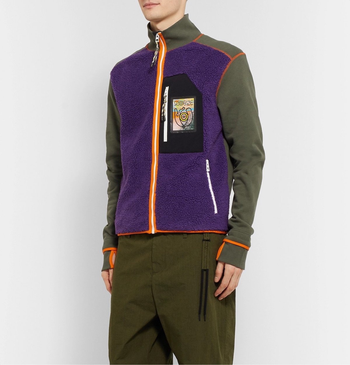 Loewe - Eye/LOEWE/Nature Panelled Fleece and Cotton-Jersey Zip-Up