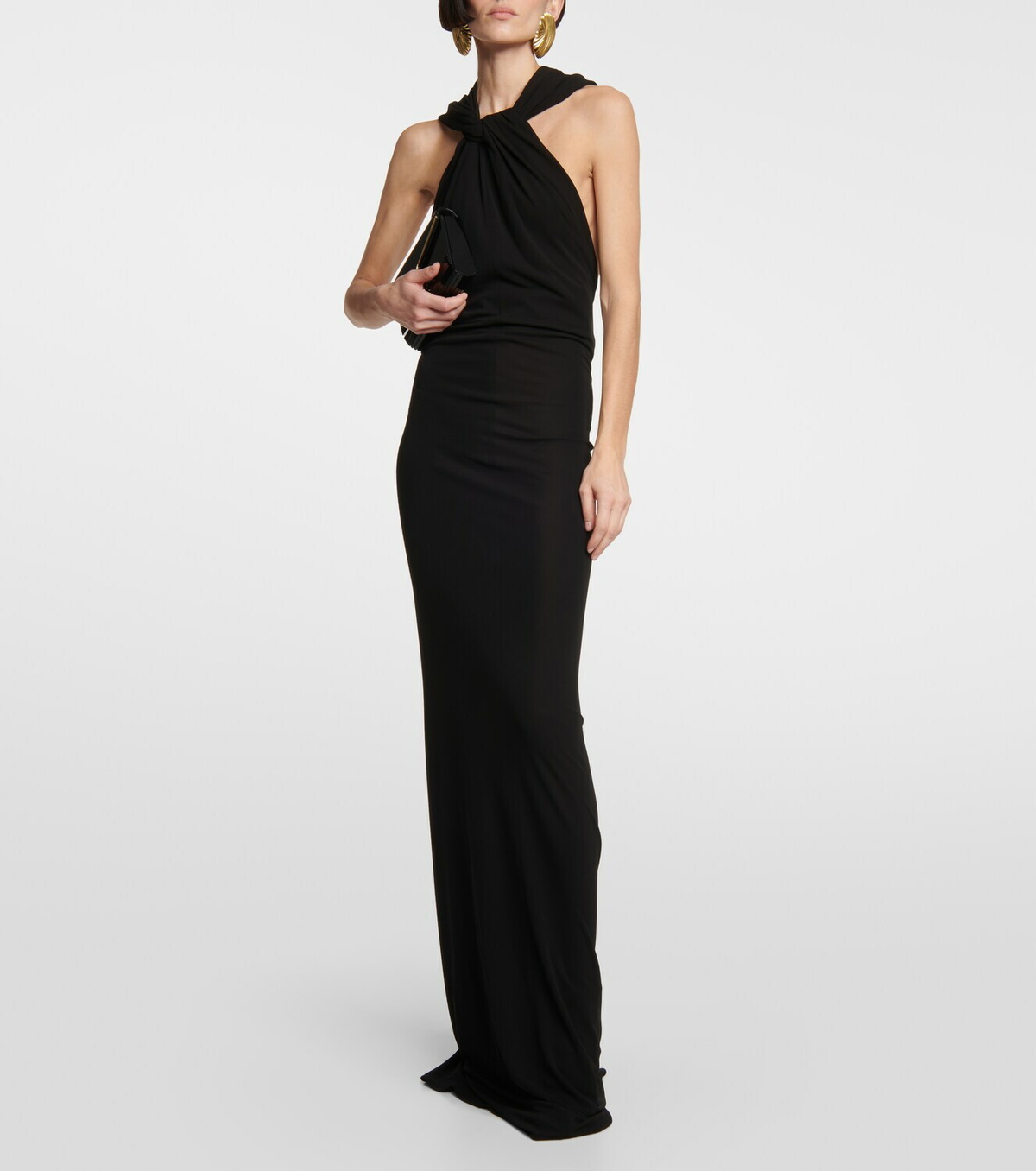 Saint Laurent - Hooded crêpe jersey gown Saint Laurent