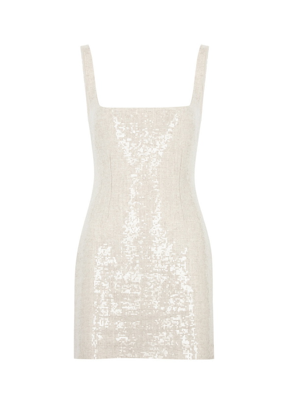 Photo: 16 Arlington Sior Sequin-embellished Woven Mini Dress Cream
