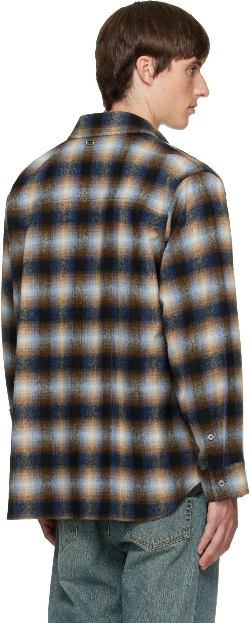 Solid Homme Navy Wool Check Shirt