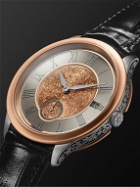 Buccellati - Ornatino Automatic 42mm 18-Karat Pink and White Gold and Croc-Effect Leather Watch, Ref. No. WAUMGE013178