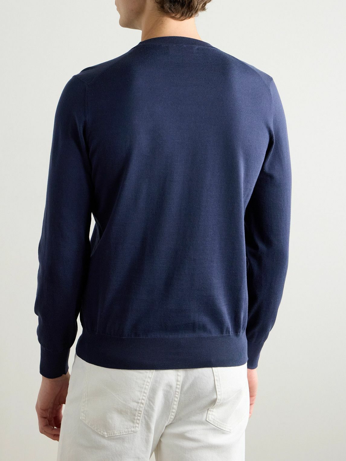 Tシャツ・カットソー BRUNELLO CUCINELLI Men T-shirt Blue ME8548116 C2387 Brunello Cucinelli - Layered Logo-Print Cotton-Jersey T