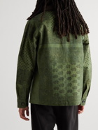 Karu Research - Corduroy-Trimmed Printed Cotton-Canvas Chore Jacket - Green