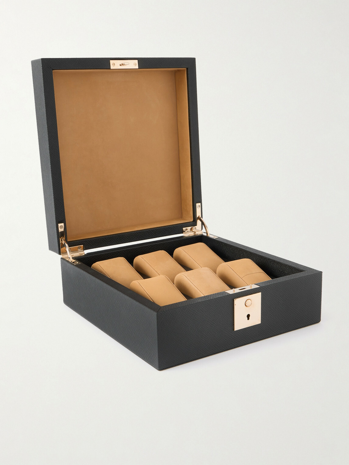 Smythson - Mara Croc-Effect Leather Six-Piece Watch Box