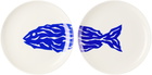 Maison Balzac White & Blue 'Le Merou' Tapas Plates Set