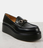 Gucci Horsebit leather wedge loafers