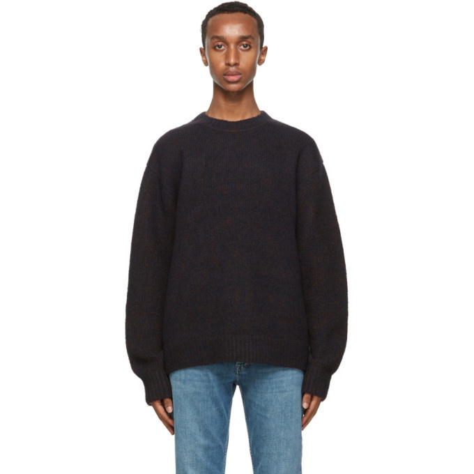 Photo: Acne Studios Navy and Brown Melange Sweater